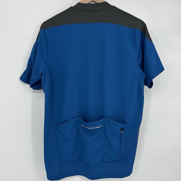 PEARL IZUMI Men's Blue Sz M 3/4 Zip Bike Cycling Jersey Top Logo Short Sleeve - Picture 2 of 7
